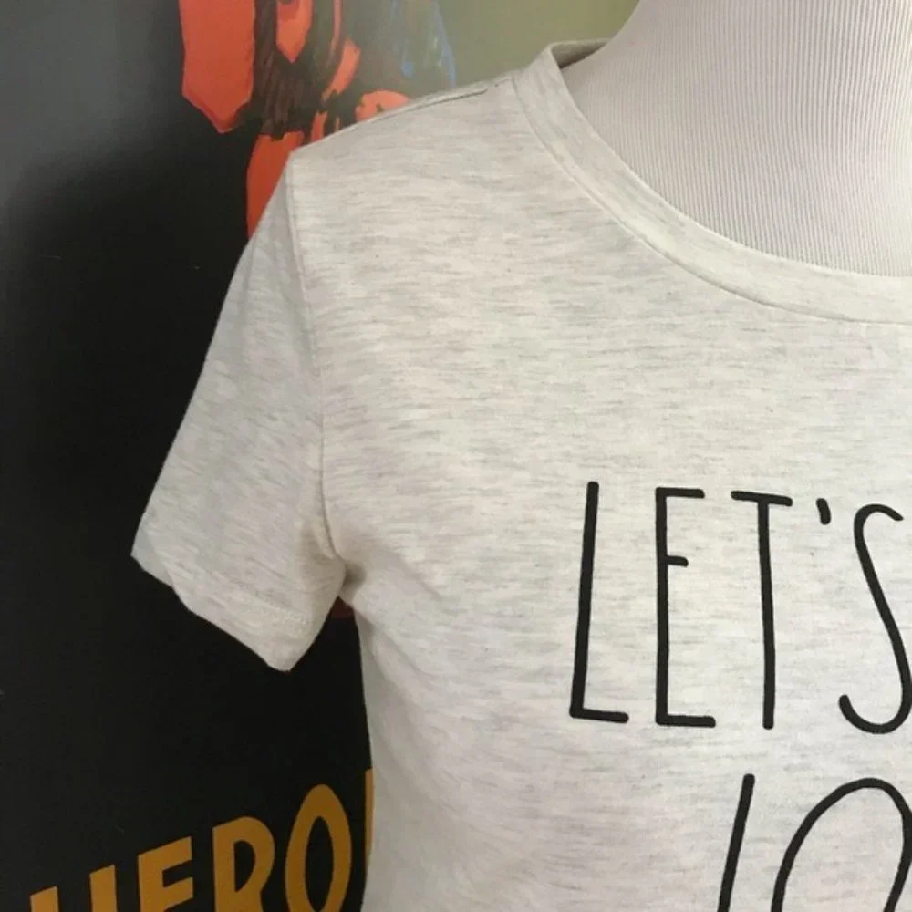 Rae Dunn LET'S GET LOST Heathered T Shirt Sz M